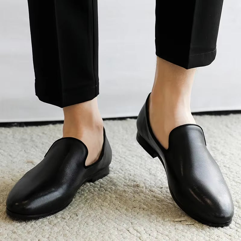 Man Party Wedding Driving Moccasins Footwear Genuine Leather Men Loafers Dress Shoes Slip on Male Shoes Casual Shoes