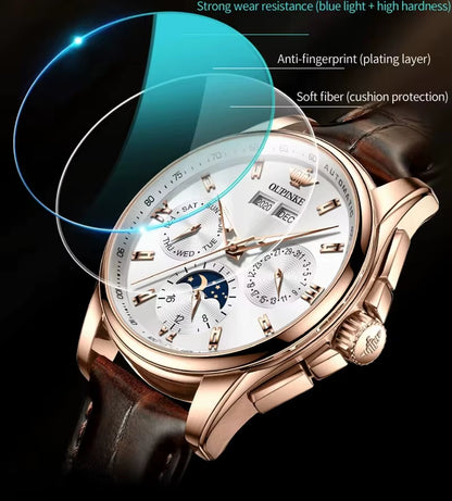 3189 Mens Watch Original Luxury Automatic Mechanical Watch Moon Phase Waterproof Luminous Mens Gifts Reloj Hombre